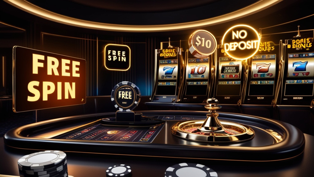 Freispiele und No-Deposit-Bonus in einer dunklen Casino-Szene