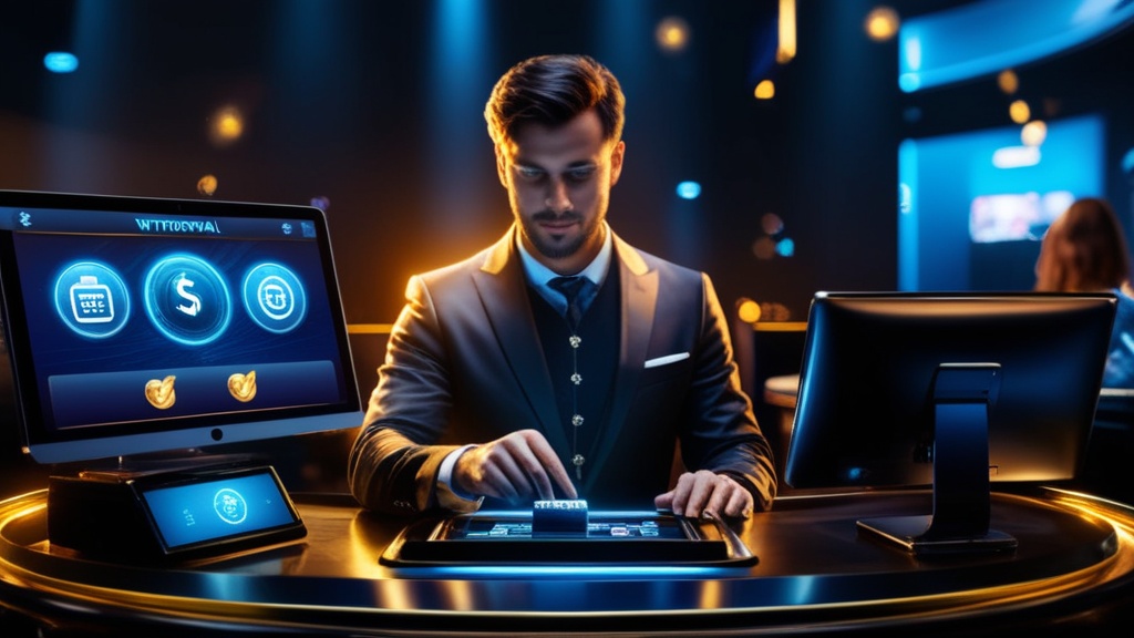 Spieler reicht im Casino-Kassenbereich eine Auszahlung ein