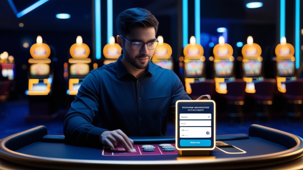 Spieler gibt Promo-Code im Casino-Kassenbereich ein
