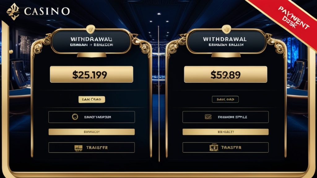 Vergleich von Auszahlung und Withdrawal an einem Casino-Zahlungsbereich